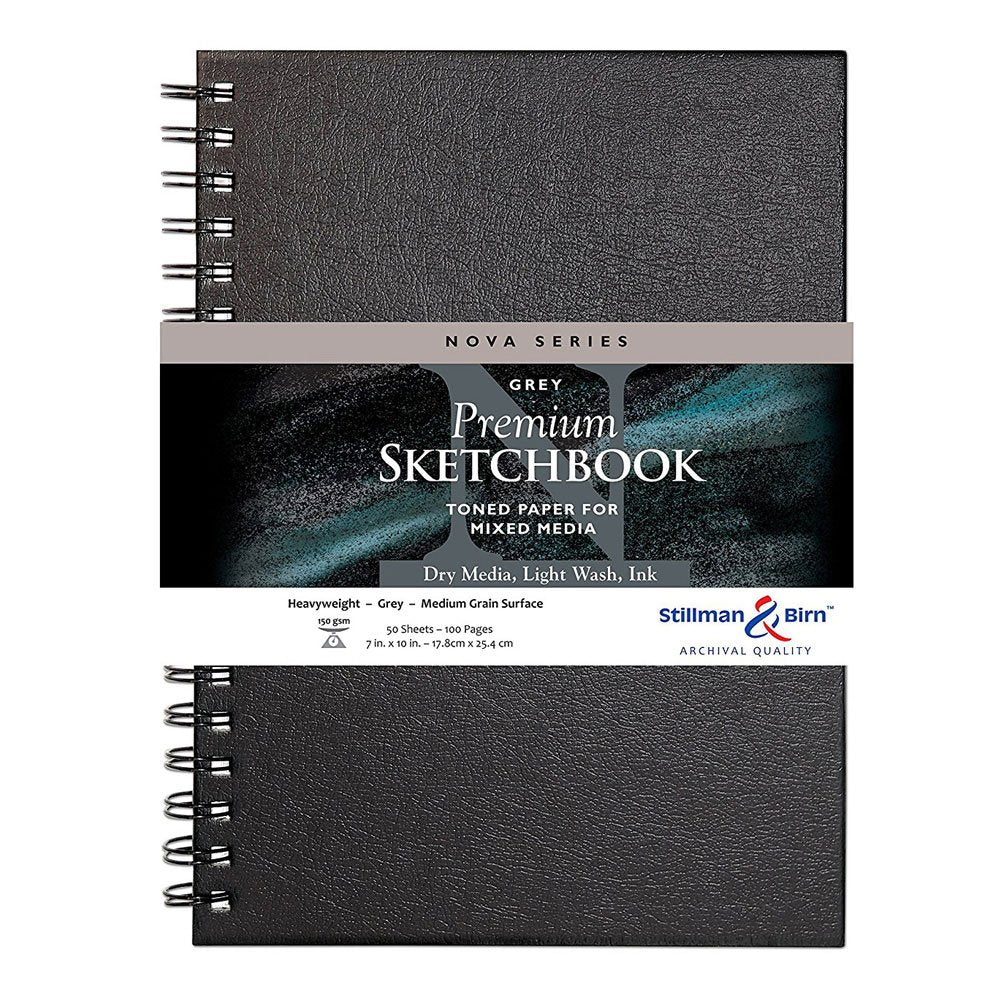 Stillman & Birn Nova Wirebound Sketchbook, Grey, 7x10 Inches 7" x 10" 150 gsm (Heavyweight) Grau, 7"