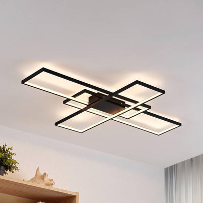 Lindby LED Deckenleuchte 'Tetson' dimmbar (Modern) in Schwarz aus Metall u.a. für Wohnzimmer & Esszi