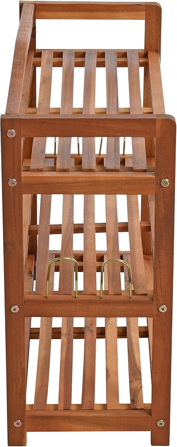 ESTEXO Holz Schuhregal Schuhschrank Holz Regal Schuhständer 3 Etagen Schuhablage Ablage Bank Akazien