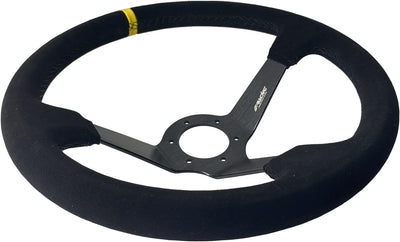 Simoni Racing CAR/350C Carrera Universal Steering Wheel, mitout Button And Fixing Kit, Schwarz