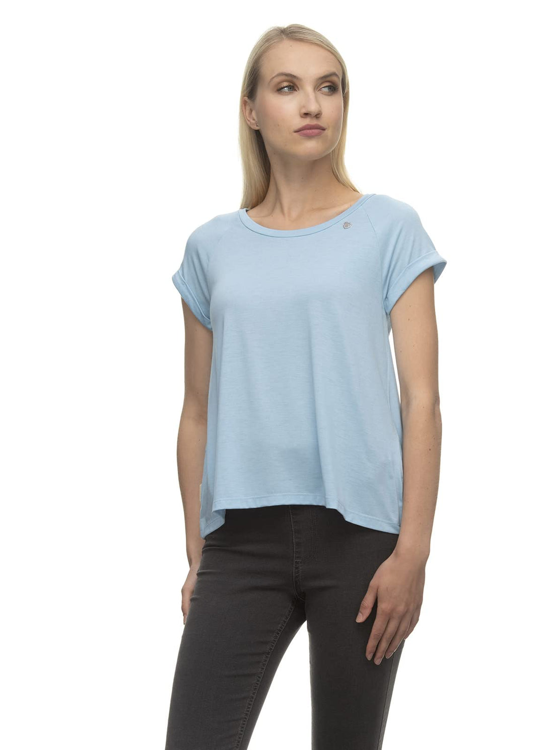 Ragwear BENTHE Damen Frauen T-Shirt Rundhals,Shirt,Oberteil,Kurzarm,Rundausschnitt S Light Blue 2311