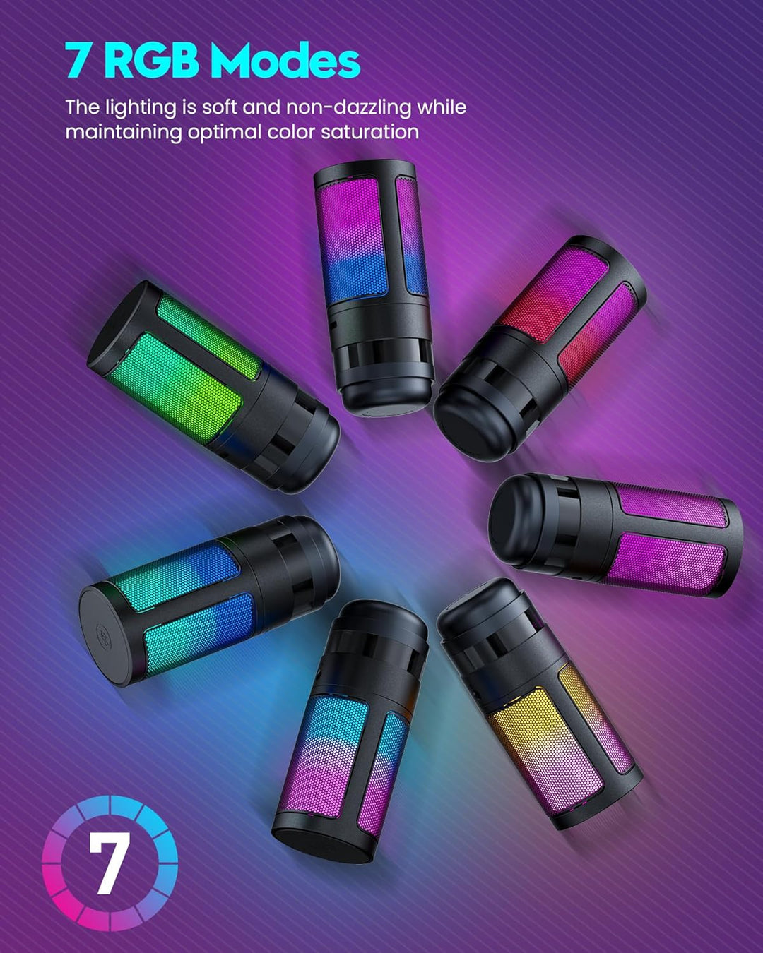 Gaming Mikrofon Mit Arm - RGB Podcast Mikrofon für PC, Streaming, PS4/PS5/MAC - USB Microphone