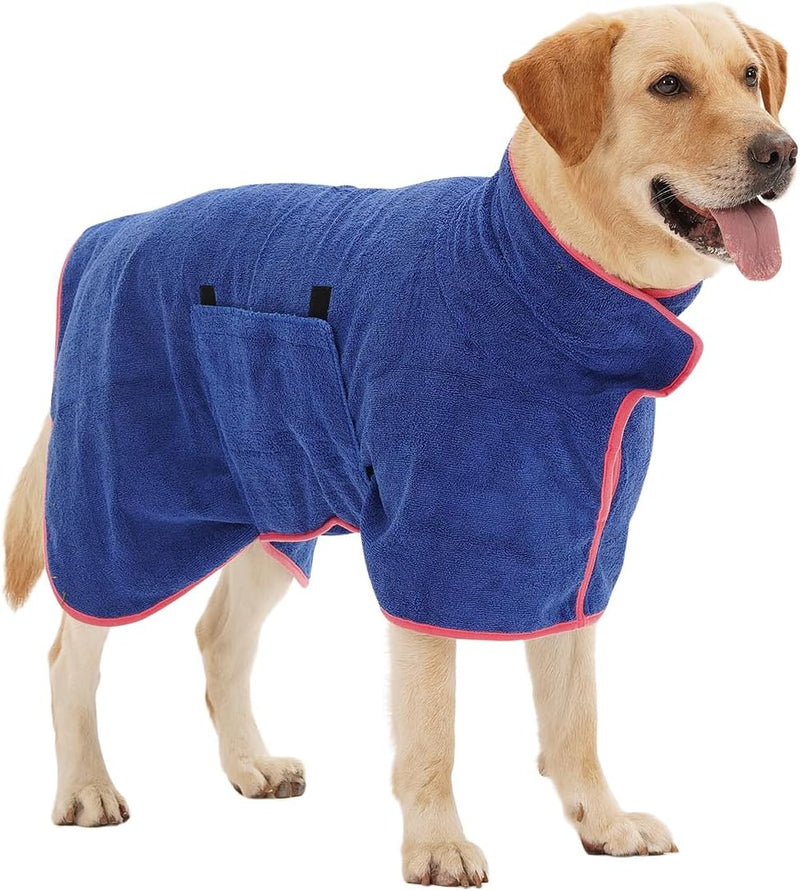 HezzLuv Bademantel Für Hunde, Hundebademantel Aus Mikrofaser Für Mittlere Und Grosse Hunde, Saugfähi