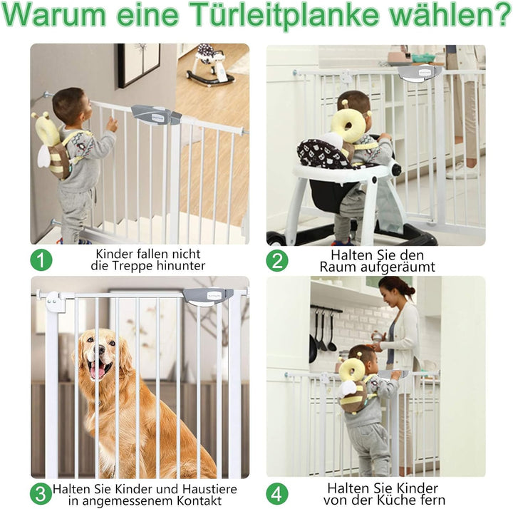 FIVMEN Treppenschutzgitter 80cm Türschutzgitter ohne Bohren N Stop Safety Tür- &amp; Treppengitter mit A