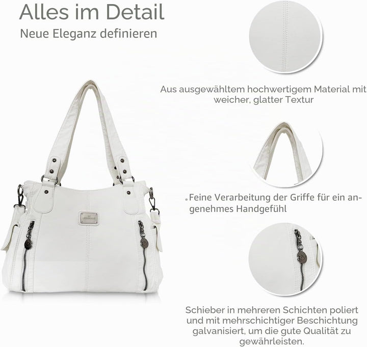 NICOLE & DORIS Women Hobo bags shoulder bags Washed Leather Totes Crossbody with Multiple Compartmen