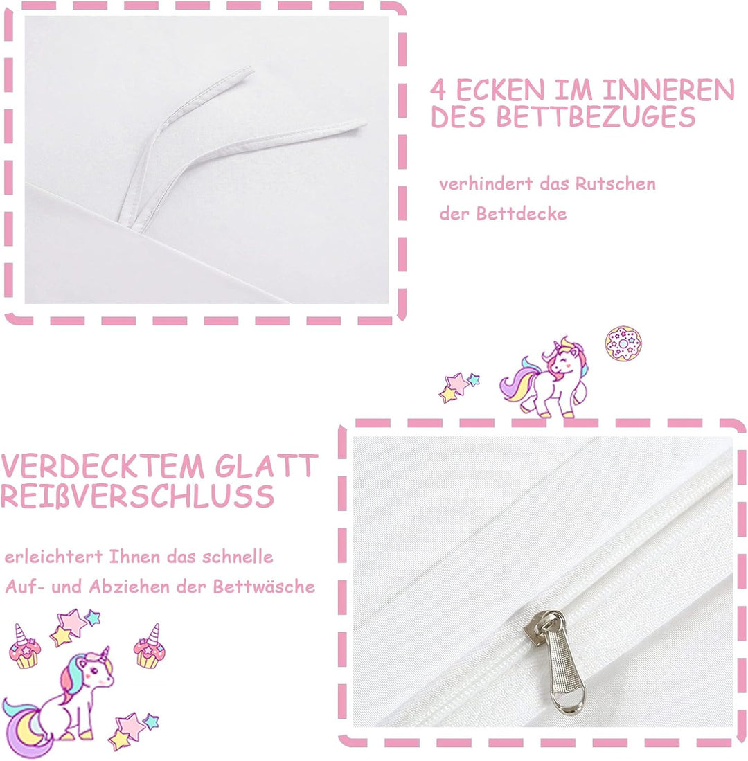DJDEA Kinderbettwäsche 100x135 cm - Kinder Bettwäsche Feen Elfen, Weich Mikrofaser Baby Bettwäsche f