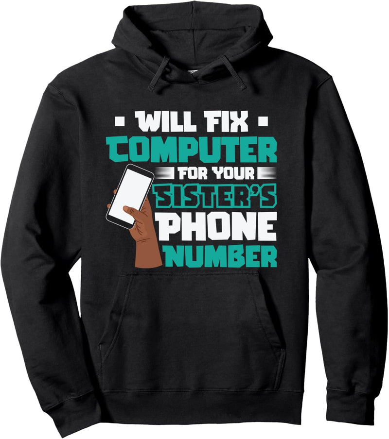 Wird den Computer für Telefonnummern-Technik-Programmierer reparieren Pullover Hoodie