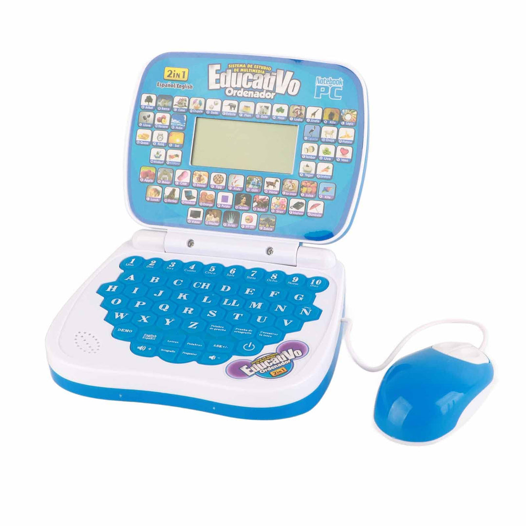 Interaktiver Zweisprachiger Lern-Laptop für Kinder mit Englisch-Spanisch-Musikfunktion, Ideales Lern