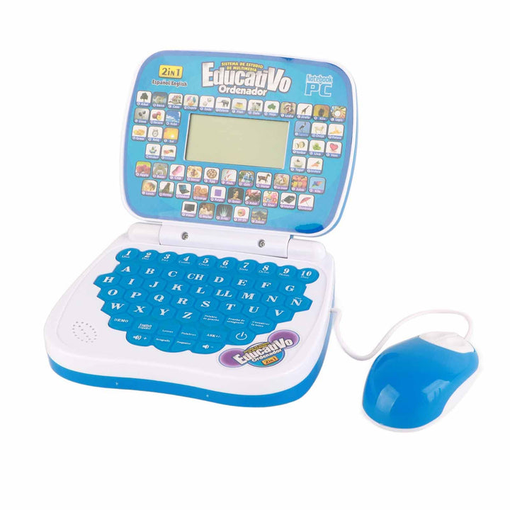 Interaktiver Zweisprachiger Lern-Laptop für Kinder mit Englisch-Spanisch-Musikfunktion, Ideales Lern