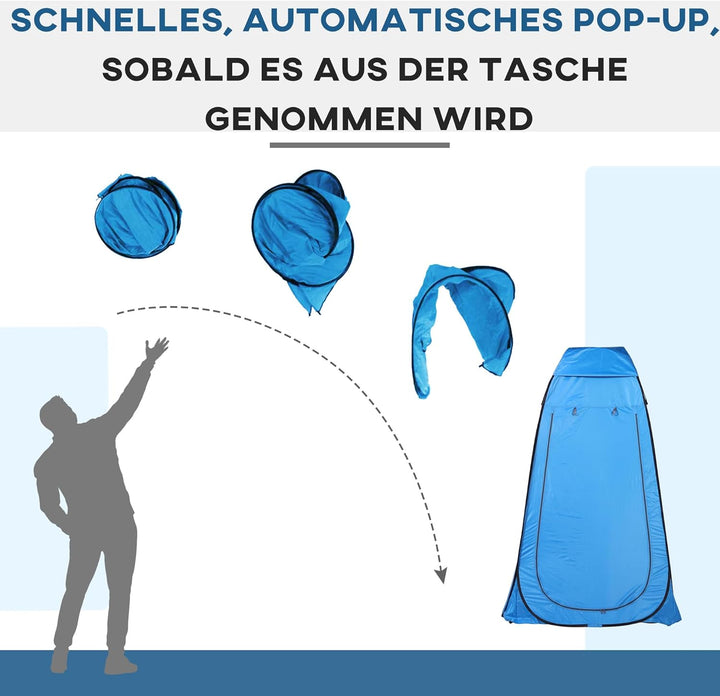 Outsunny Pop-up Duschzelt, tragbare Toilettenzelt mit Tragetasche Fenster Mobile Umkleidezelt WC Zel