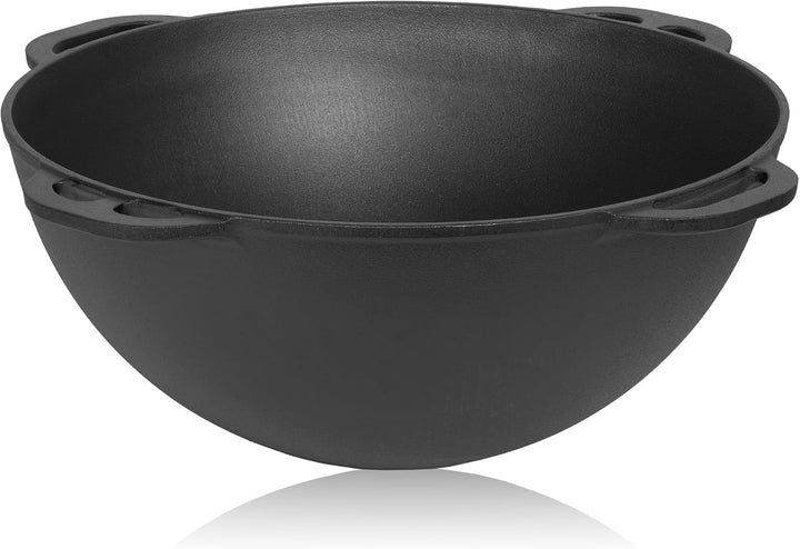 BBQ-Toro Gusseisen Kazan mit Deckel | 16 Liter | Traditioneller Gusstopf | Kasan mit rundem Boden |