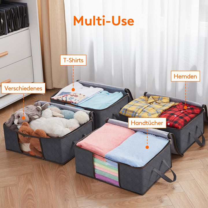 Lifewit 6 Stück 35L Aufbewahrungstasche, Unterbett Aufbewahrungsbox Kleideraufbewahrung, Faltbare Um