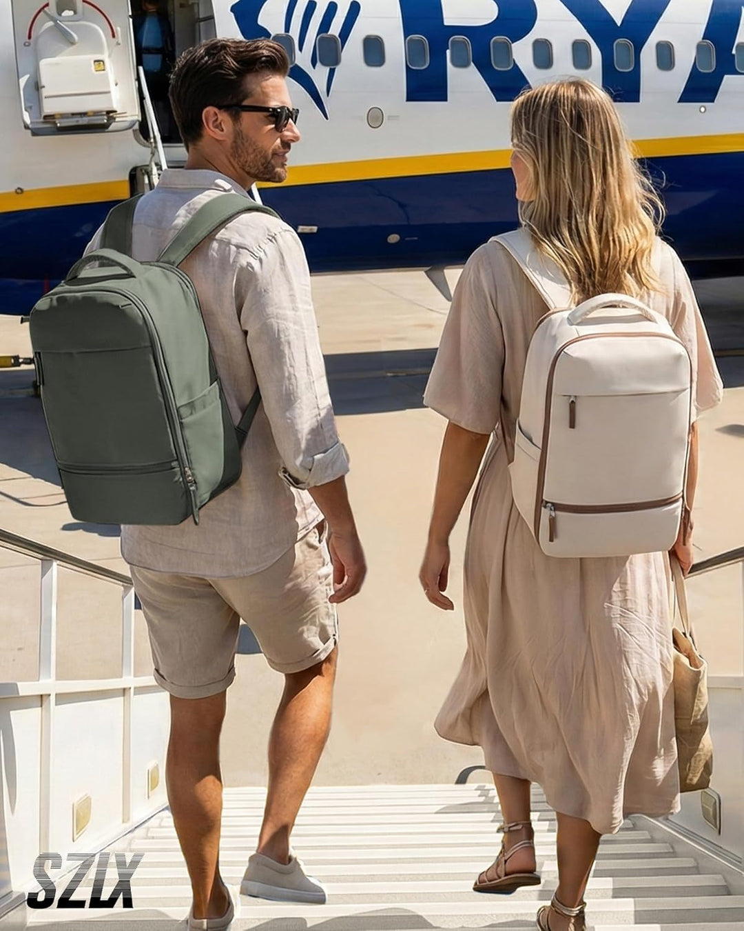 SZLX Grosser Reiserucksack Damen,Vakuum Rucksack mit Pumpe Ryanair Handgepäck 40x30x20 Herren, Wizza