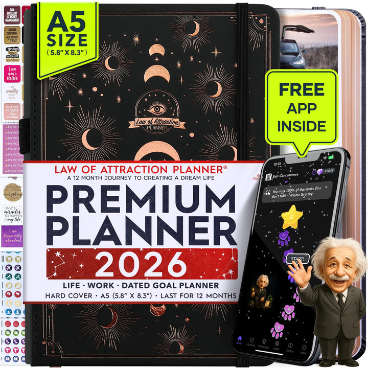 Law of Attraction Planer 2025 – Deluxe-Wochenplaner, Monatsplaner, eine 12-monatige Reise zur Steige