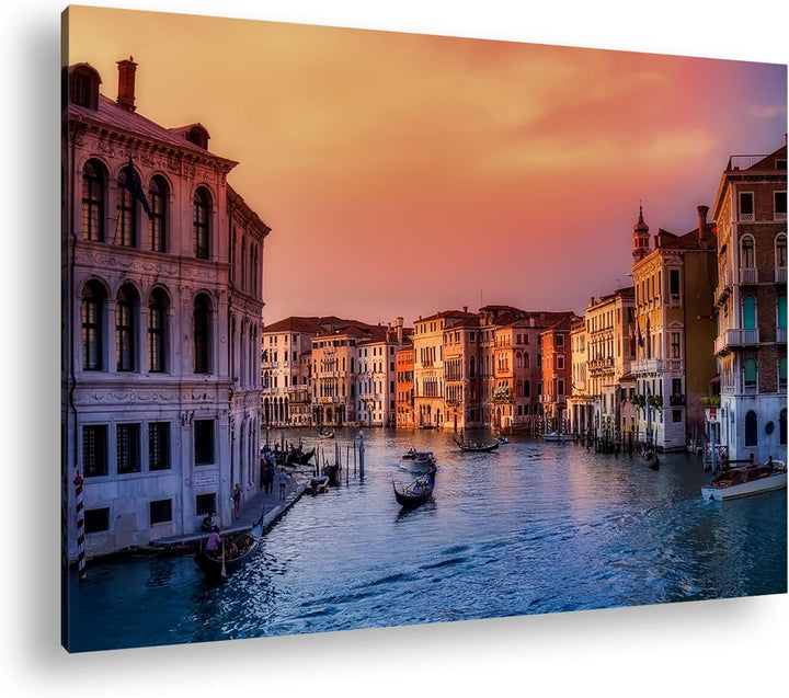 deyoli Kanäle in Venedig Format:75x50 cm als Leinwandbild, Motiv fertig gerahmt auf Echtholzrahmen,