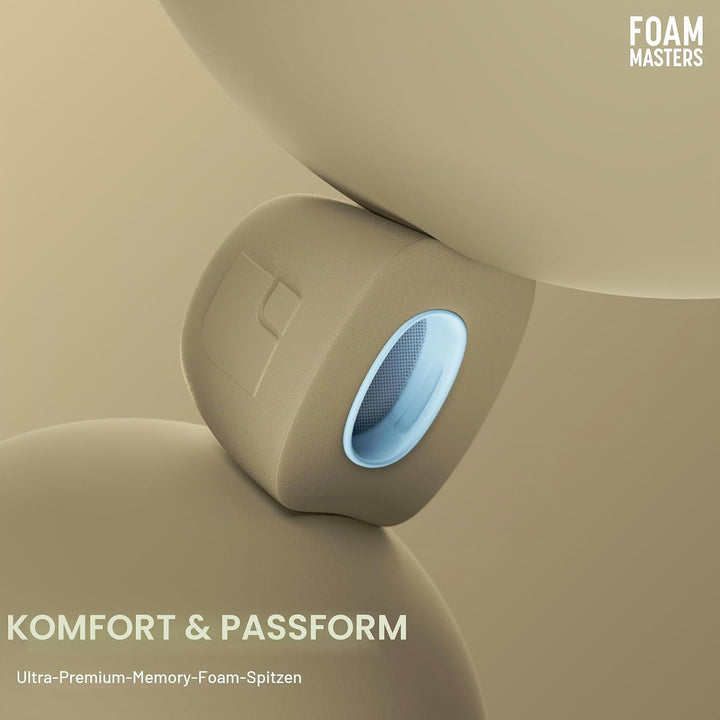 Foam Masters Ultra-Premium-Ohrstöpsel aus Memory-Schaum für AirPods Pro 1. und 2. Generation, 3 Paar