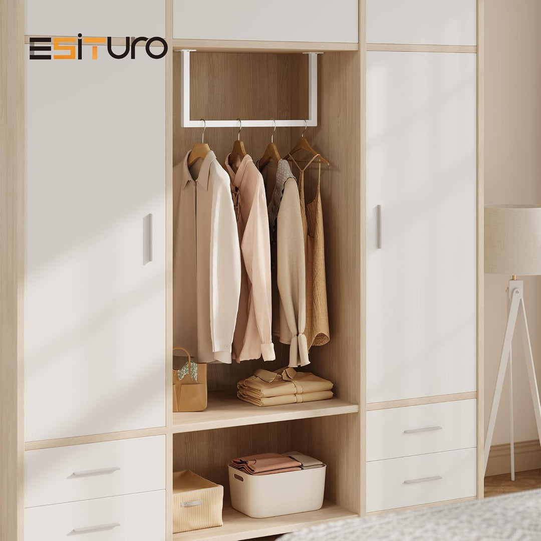 Kleiderstange Wandmontage, Garderobe Rohr industrial, für Flur Küche Wohnzimmer Badezimmer, 64 cm, W