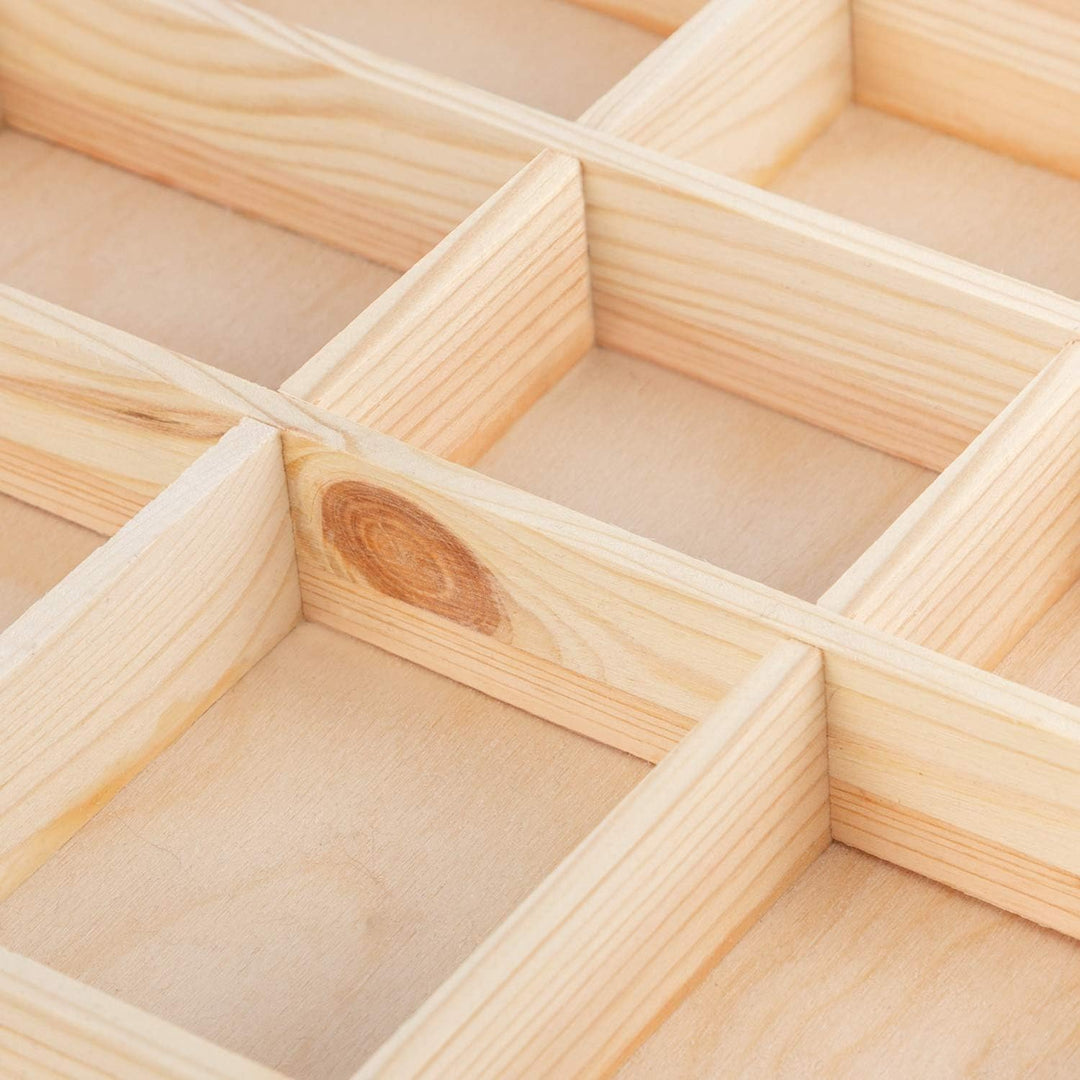 Creative Deco Setzkasten Holz Sammelbox Holztablett 28 Fächer | 44,5 x 40 x 3 cm | Bemalen Holz Sort