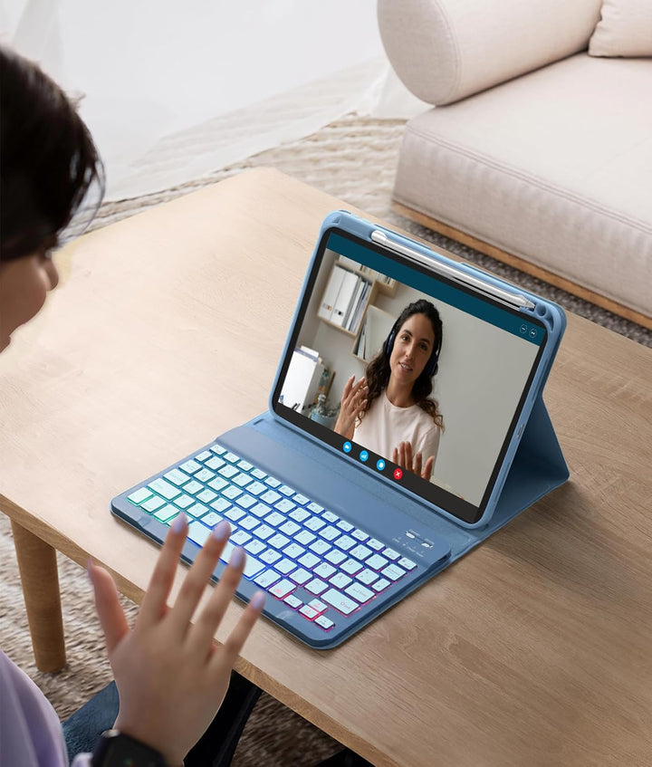 Vobafe Hülle mit Tastatur für iPad A16 11 Generation 2025/10 Gen 2022 10,9", Air 11 Zoll M4 2026/M3/
