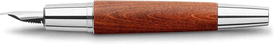 Faber-Castell 148201 - Füllfederhalter e-motion Holz / Chrom, Feder: F, inklusive Geschenkverpackung