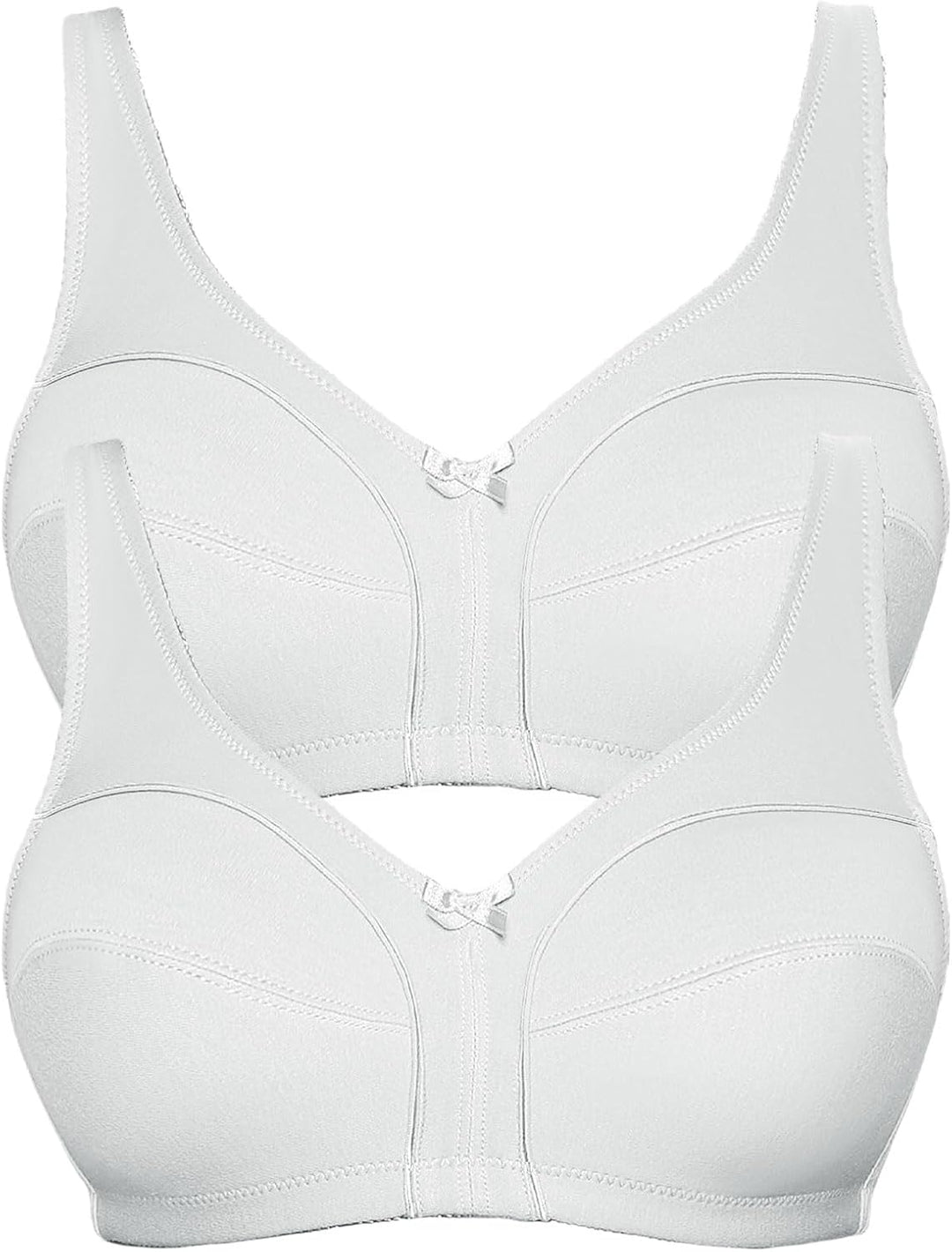 VIANIA! 2er Pack Baumwoll Soft BH Basic 105452 75B Weiss, 75B Weiss
