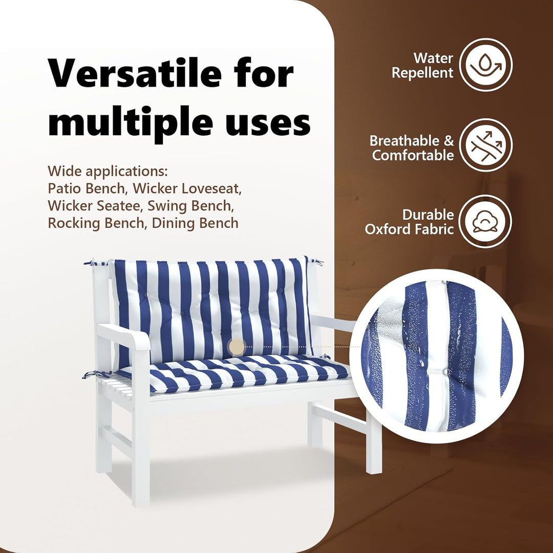 vidaXL Gartenbank Auflage 2 STK., Sitzkissen für Gartenmöbel Terrassenmöbel, Wasserabweisendes Sitzp