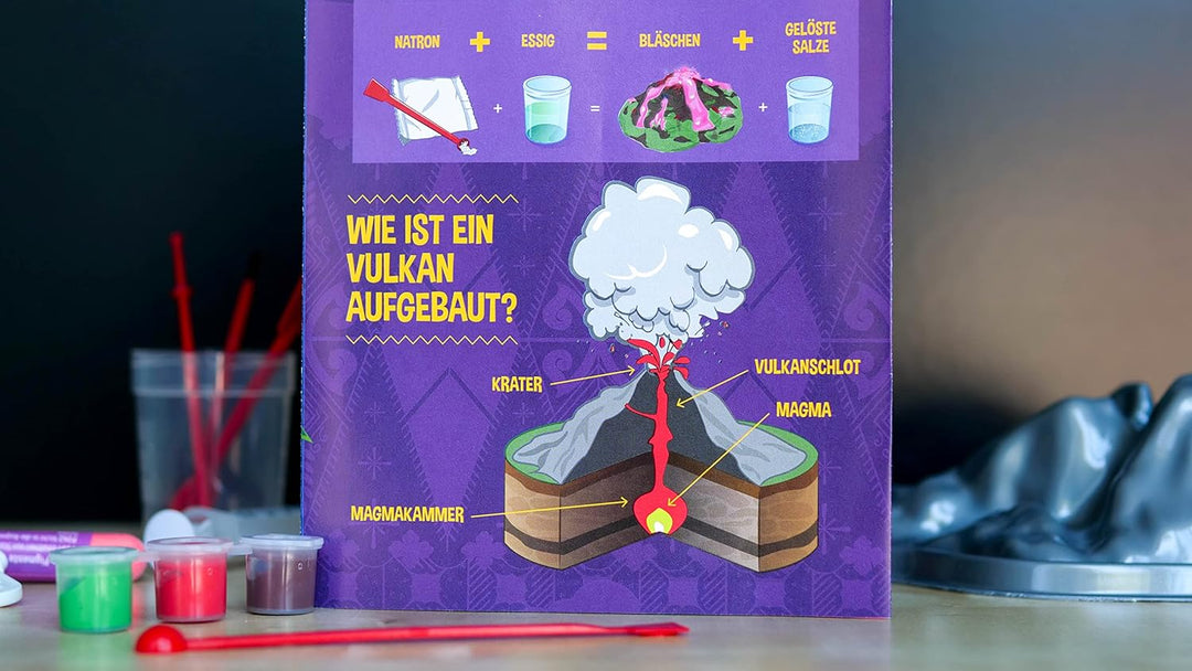 Clementoni Galileo Fun – Nachtleuchtender Vulkan, atemberaubender Vulkanausbruch zum Nachbauen, eind