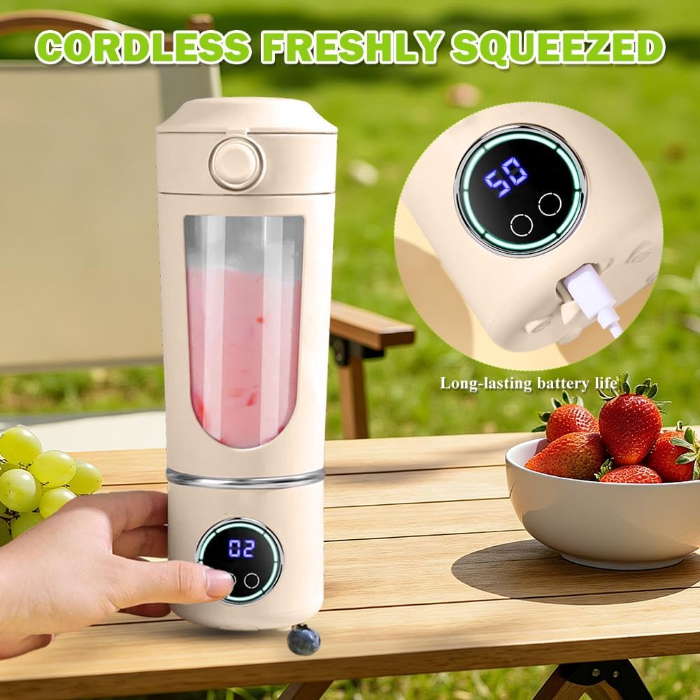 Tragbarer Mixer, Mini Standmixer Blender, 700ml Tragbarer Mixer Smoothie Maker, With 12 Stainless St