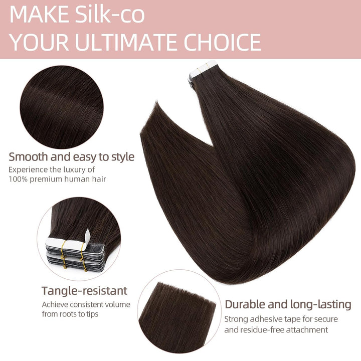 Silk-co Tape in Extensions Echthaar 20stk, leicht Version Tape Extensions Echthaar, Remy Haarextensi