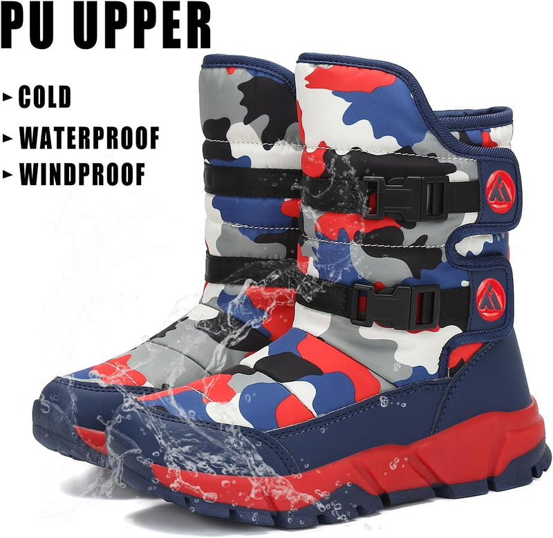 Kinder Winterstiefel Jungen Schneestiefel Mädchen Warm Gefütterte Rutschfeste Winter Snowboots Outdo