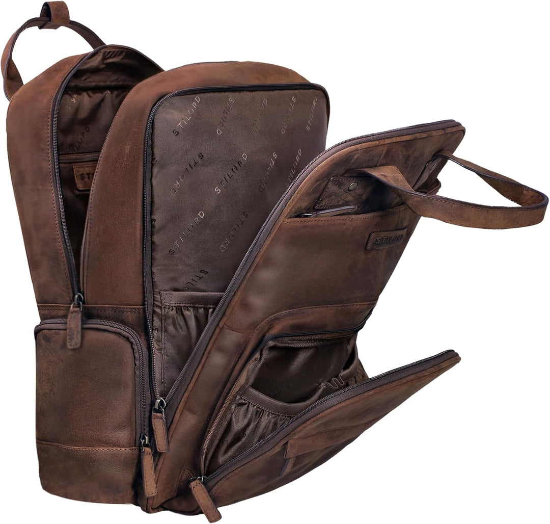 STILORD 'Fiena' Leder Wickelrucksack Gross Damen - grosser Babyrucksack & Windelrucksack - elegante