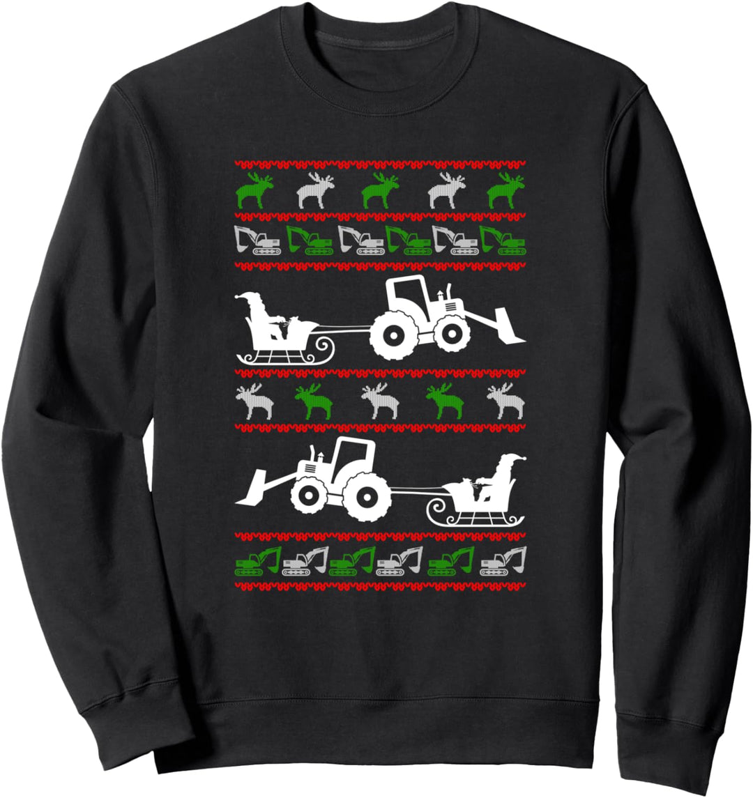 Weihnachten Ugly Christmas Geschenk Bagger Bauarbeiter Bau Sweatshirt