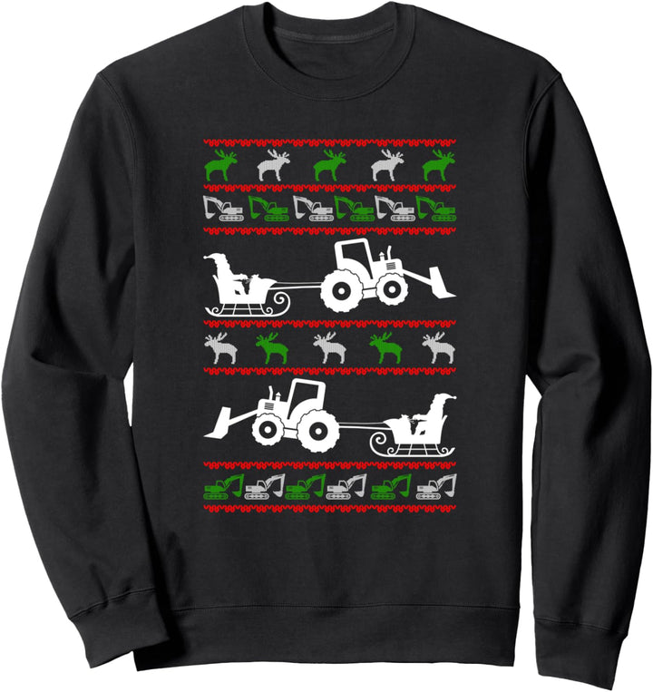 Weihnachten Ugly Christmas Geschenk Bagger Bauarbeiter Bau Sweatshirt