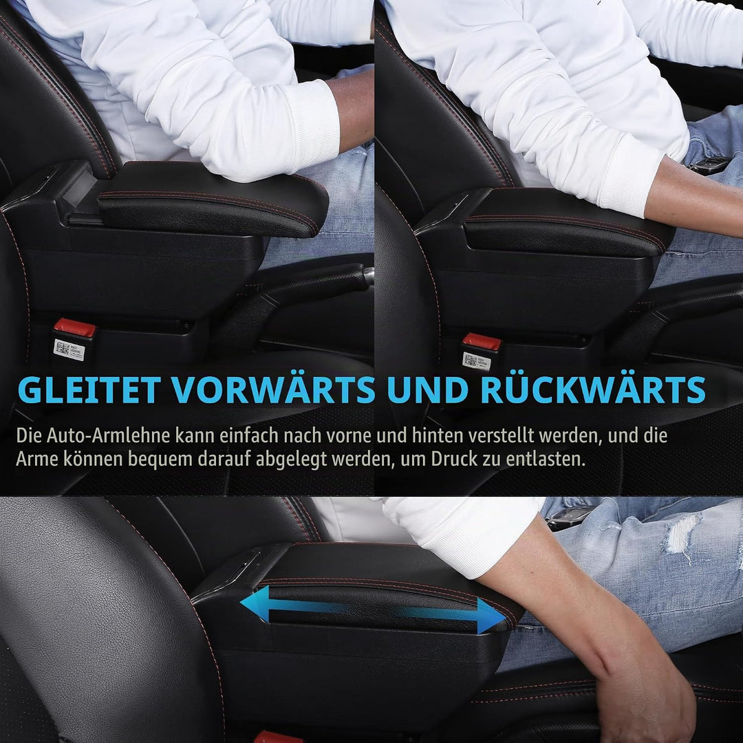 KAERGK Auto Armlehne für Kia Picanto 2006-2019 Doppelschicht Mittelkonsole Grosse Aufbewahrungsbox m