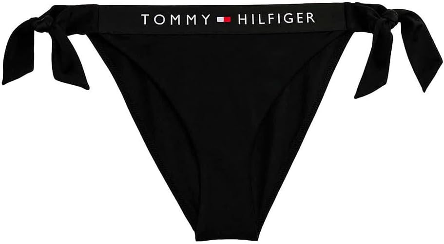 Tommy Hilfiger Damen Bikinihose Seitliche Schnürung Side Tie Cheeky Bikini Sport XS Black (Black), X