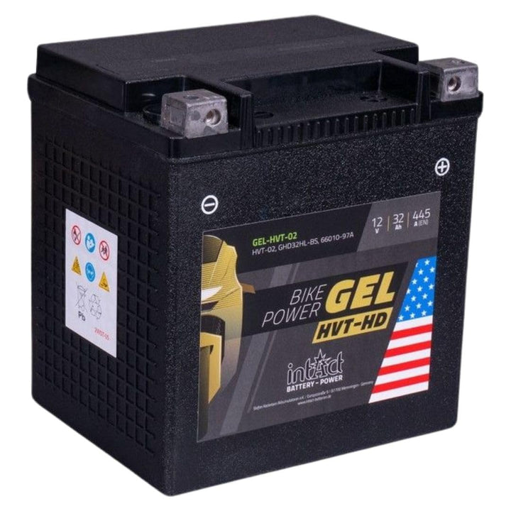 intAct - Gel HVT-02 MOTORRADBATTERIE - Motorrad Batterie Perfekt für Harley Davidson & andere hubrau