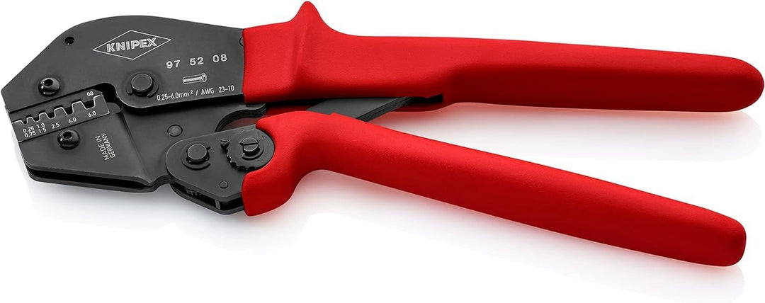 Knipex Crimpzange auch für Zweihandbedienung brüniert, mit rutschhemmenden Kunststoff-Hüllen 250 mm