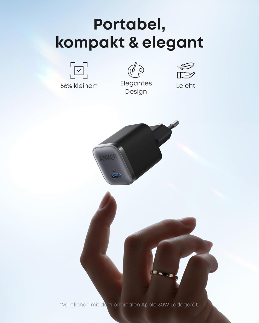 Anker Nano 45W USB C Ladegerät, kompakter Netzteil, Schnellladegerät für iPhone 17/Pro/Pro Max/iPhon