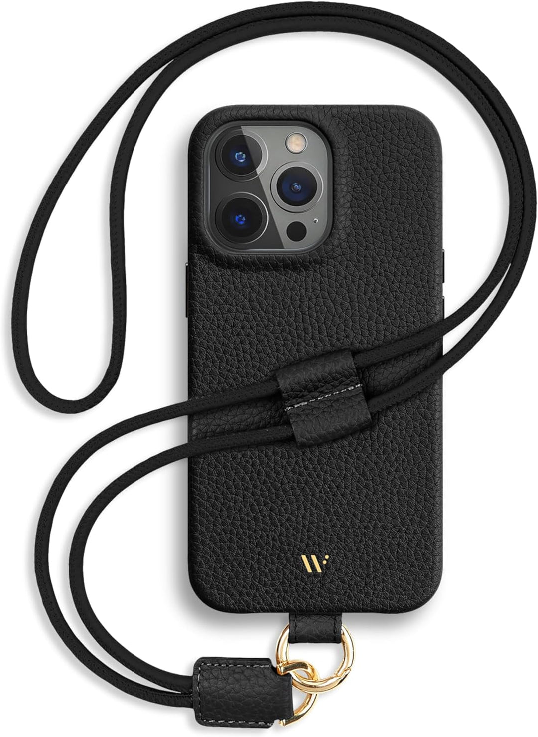 WIIUKA Hülle für iPhone 14 Pro, Leder aus Deutschland, Lederhülle Handykette, Premium Handyhülle, Ca