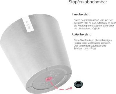 ECOPOTS Blumentopf Amsterdam Dunkel Grau - Durchmesser Ø 50 cm rund gross - Pflanzentopf aus Recycli
