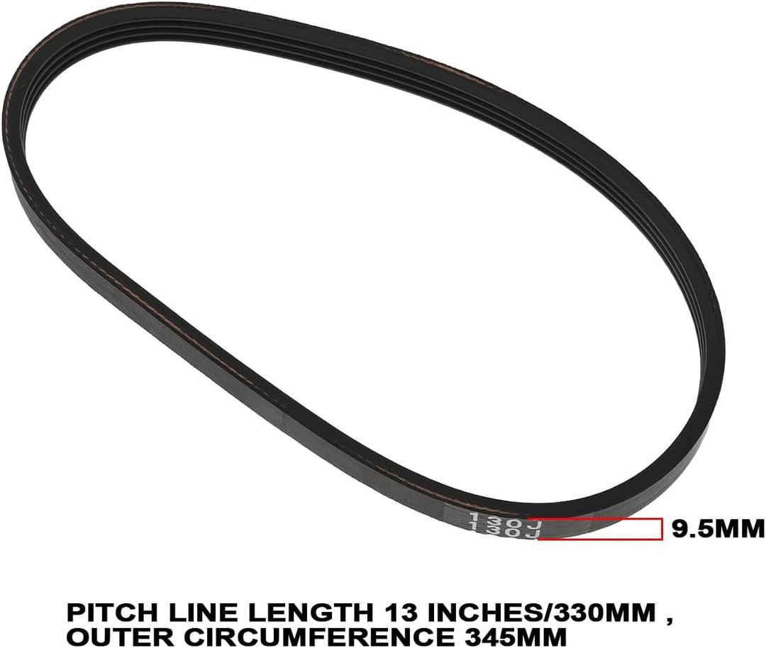 2 Stück Ersatz Antriebsriemen 130J Teilungslänge 13 Zoll 345 X 9,5mm Kompatibel mit RIKON Sägemodell