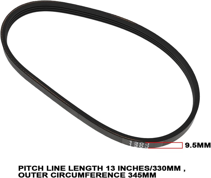2 Stück Ersatz Antriebsriemen 130J Teilungslänge 13 Zoll 345 X 9,5mm Kompatibel mit RIKON Sägemodell