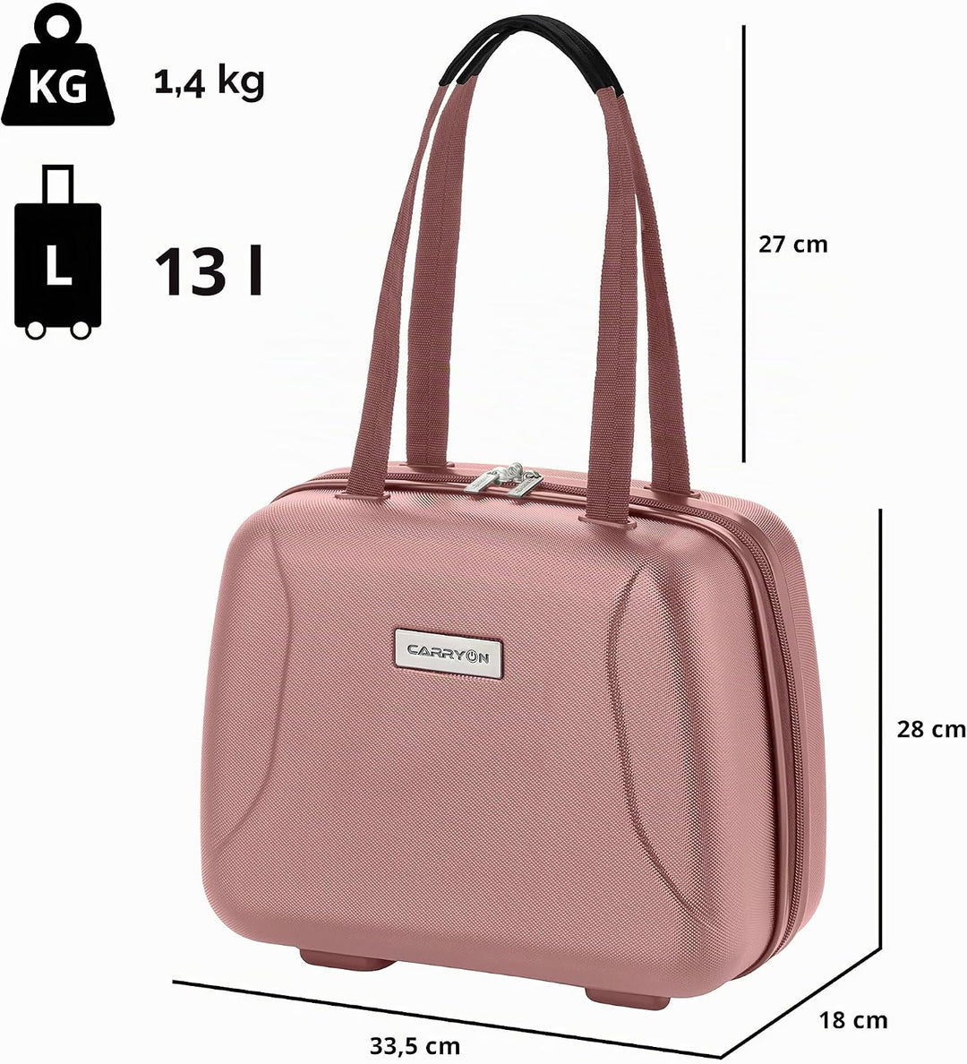 CarryOn Skyhopper Kosmetikkoffer Damen Hartschale - Beautycase Klein - Handgepäck 13 Liter - Schloss