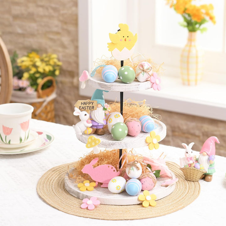 Valery Madelyn 12er Ostereier zum Aufhängen für Osterdeko,6cm Bunte Plastikeier für Ostern Deko,Rosa
