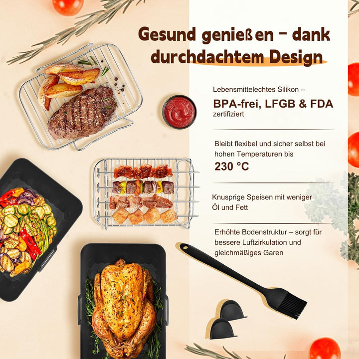 Heissluftfritteuse Zubehör - Airfryer Zubehör für Ninja Foodi AF400EU AF300EU 7,6L-9.5L Und anderen