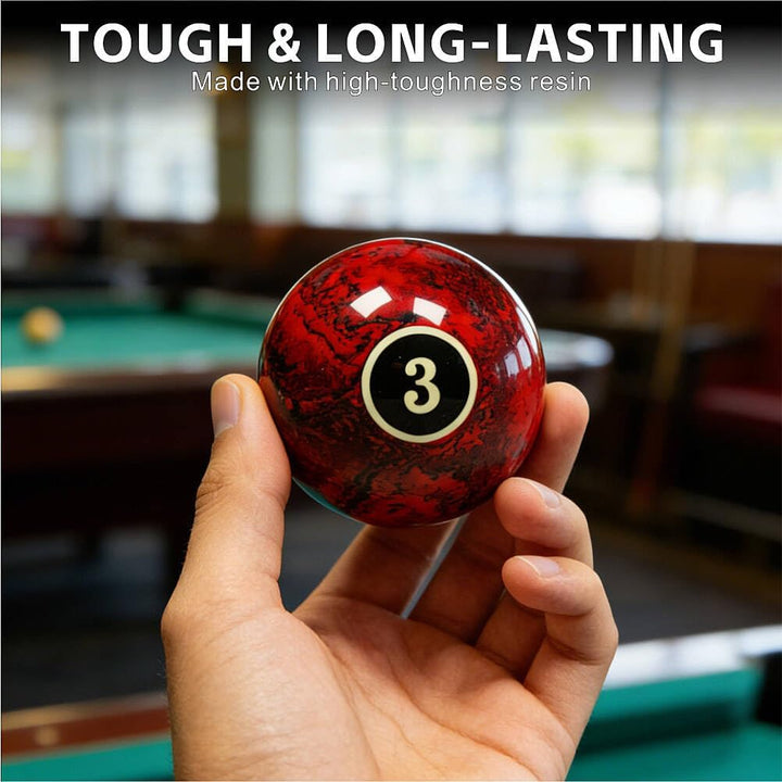 Premium 57mm Pool Ball Set - Durable Resin Billiard Balls Set for Professional & Home Game Rooms Sch