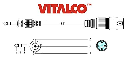 XLR Männlich auf 6,3mm Stereo Klinke Kabel 3m Mikrofonkabel 3 Polig auf 6,3 TRS Klinkenstecker Adapt
