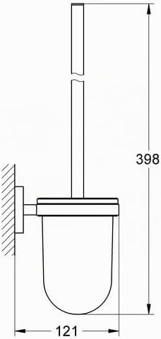 GROHE Essentials Accessoires Bath (WC-Set 3 in 1, Material: Glas / Metall) chrom, 40407001, Rund, We
