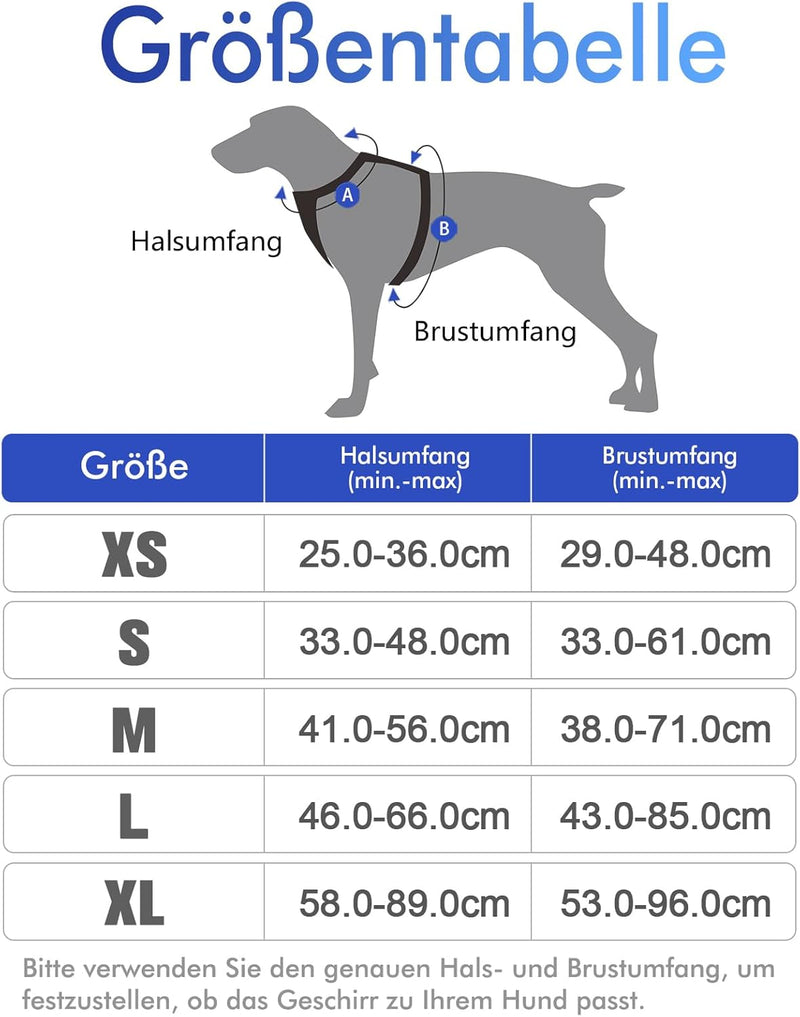 rabbitgoo Hundegeschirr Mittelgrosse Hunde Anti Zug Geschirr Hund mit Kontrolle No Pull Verstellbar