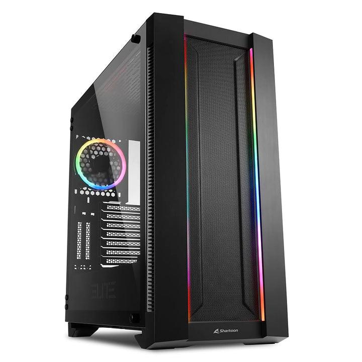 Sharkoon Elite Shark CA200M, PC-Gehäuse, ARGB, 8-Fach RGB-Steuerung, klassischer und vertikaler Graf
